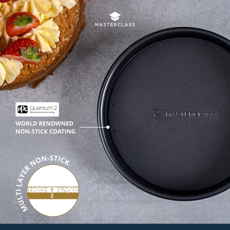 Master Class MasterClass KCMCHB12 20cm Loose Based Sandwich Tin with PFOA Non Stick  Robust 1mm Thick Carbon Steel  8 Inch Round Cake Pan  Grey - Image 5